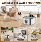 Fuente de agua inalámbrica para mascotas Mizupet 3.2L – Acero inoxidable, automática con sensor y batería recargable - imagen 10