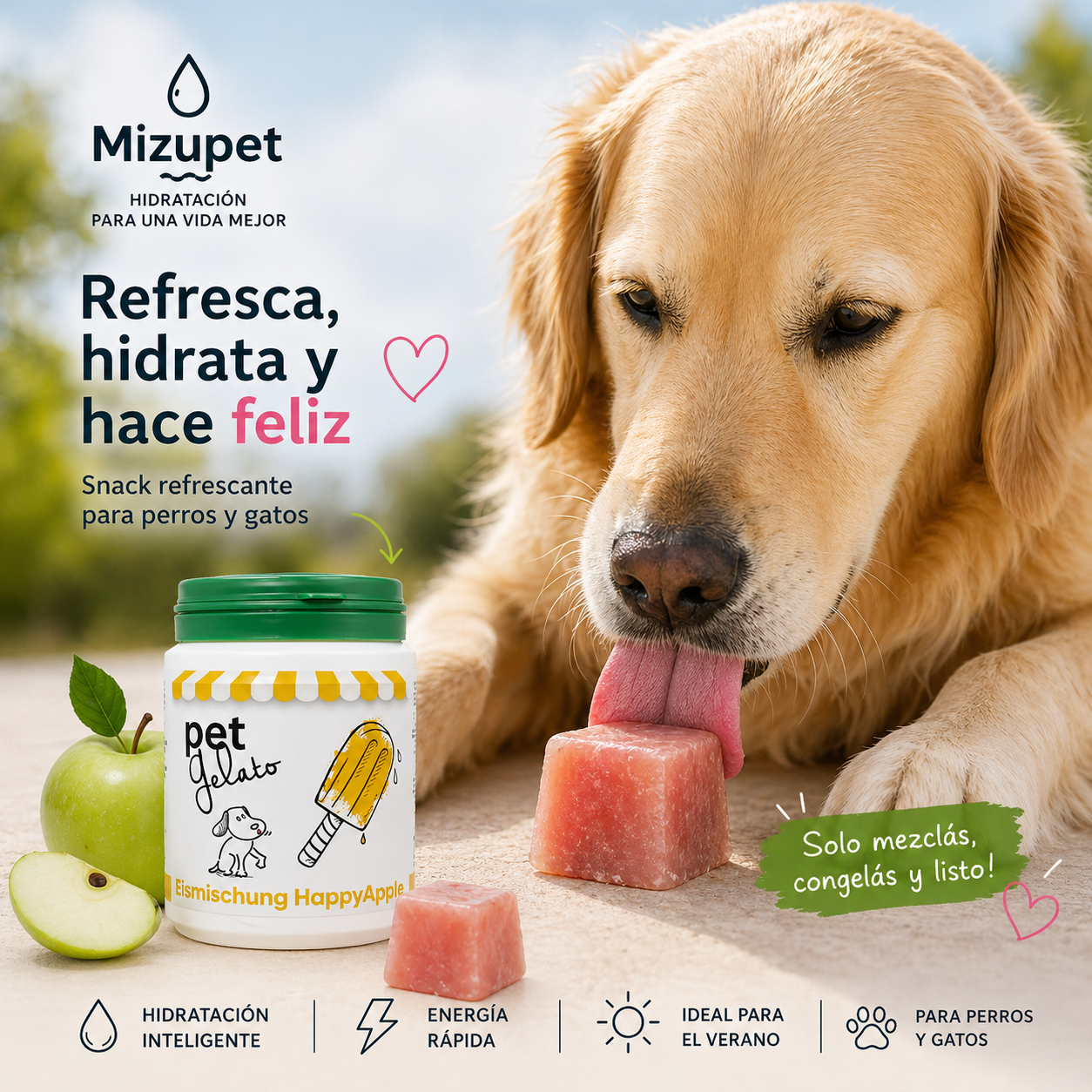 Snack Refrescante para Mascotas – Pet Gelato (Manzana / Frutos Rojos) - imagen 1