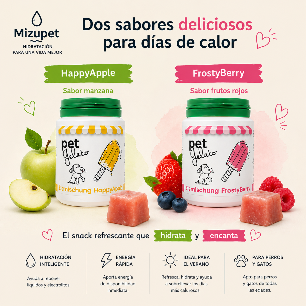 Snack Refrescante para Mascotas – Pet Gelato (Manzana / Frutos Rojos) - imagen 3