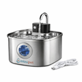 Fuente de agua inalámbrica para mascotas Mizupet 3.2L – Acero inoxidable, automática con sensor y batería recargable