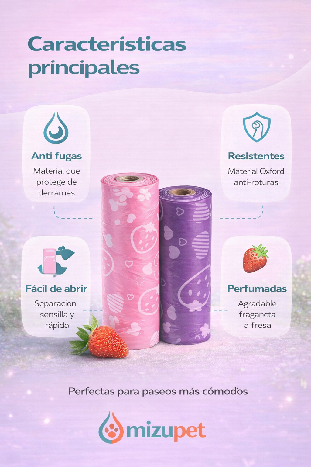 Bolsas Perfumadas para Perros Mizupet 🍓 | Anti Fugas, Resistentes y con Aroma a Fresa - imagen 4
