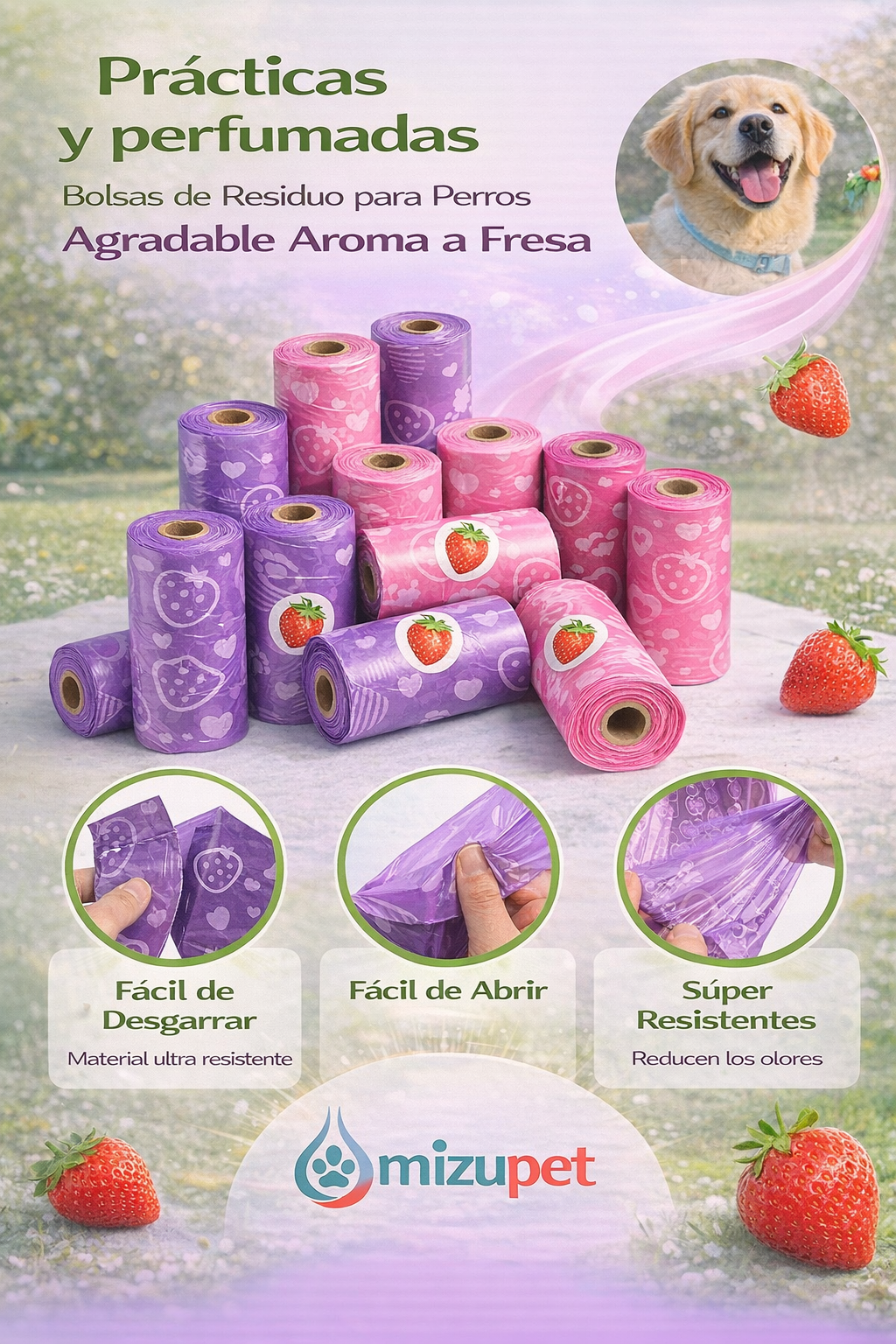 Bolsas Perfumadas para Perros Mizupet 🍓 | Anti Fugas, Resistentes y con Aroma a Fresa - imagen 6