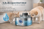 Fuente de agua inalámbrica para mascotas Mizupet 3.2L – Acero inoxidable, automática con sensor y batería recargable - imagen 3