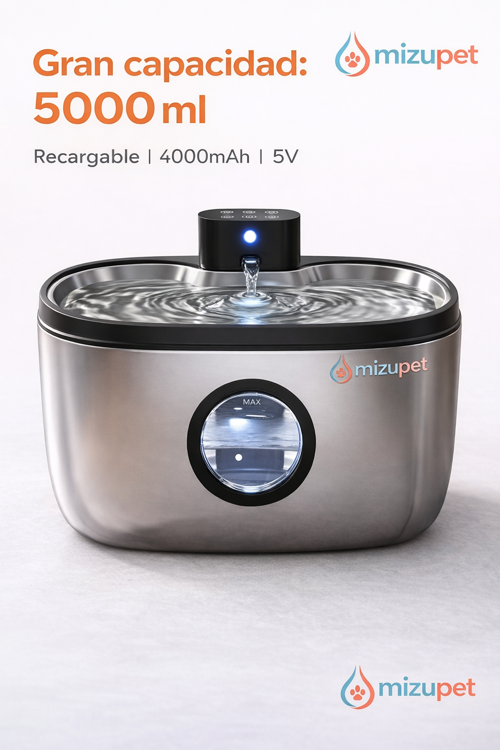 Fuente de Agua Automática para Perros y Gatos 5L | Sin cables, con sensor y agua siempre fresca - imagen 4
