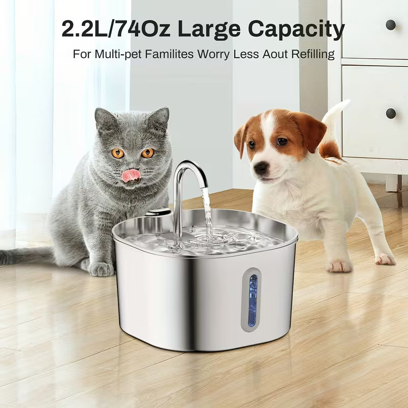 Fuente de Agua para Mascotas 2.2L con Sensor | Acero Inoxidable | Mizupet - imagen 6