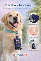 Dispensador de Bolsas para Perros Mizupet | Porta Bolsas Portátil con Mosquetón – Resistente, Compacto y Elegante - imagen 6