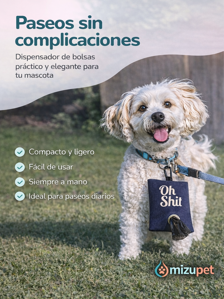 Dispensador de Bolsas para Perros Mizupet | Porta Bolsas Portátil con Mosquetón – Resistente, Compacto y Elegante - imagen 3